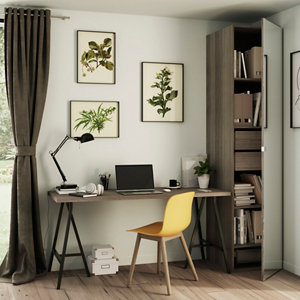 Caisson imitation chêne grisé Homny H. 225 X L. 50 X P. 58 cm