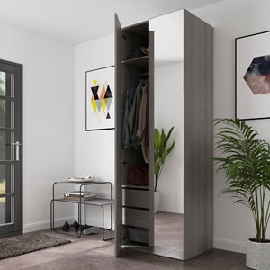 Caisson imitation chêne grisé Homny H. 225 X L. 75 X P. 58 cm