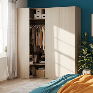 Caisson d'angle imitation chêne clair Homny H. 225 X L. 30 X P. 58 cm