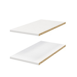Lot de 2 étagères d'angle décor blanc Homny L. 30 X P. 58 cm