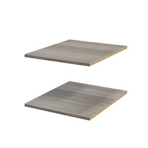 Lot de 2 étagères imitation chêne grisé Homny L. 50 X P. 58 cm