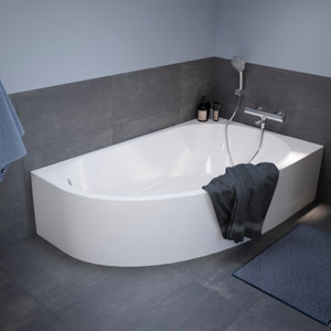 Baignoire gain de place droite "Caspia" L.150 x l. 90 cm