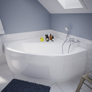 Baignoire d'angle NF "Calicia" L. 140 x l. 140 cm