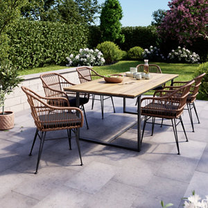 Table en composite imitation bois "Halesio"