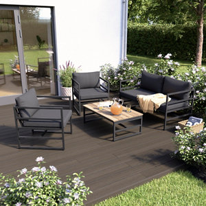 Coffee set de 4 places "Halesio" avec coussins d'assise