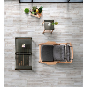 Carrelage de sol intérieur "Fossil" grège - l. 31 x L. 62 cm