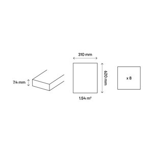 Carrelage de sol intérieur "Fossil" grège - l. 31 x L. 62 cm
