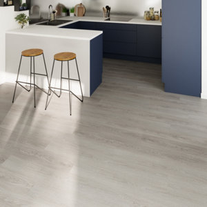 Lame PVC clipsable chêne grisé  l. 15 x L. 122 cm x Ép 4 mm