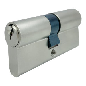 Cylindre 30x30 mm nickel satiné avec 3 clefs