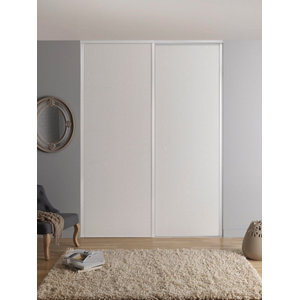 Porte de placard coulissante décor blanc "Valla" H. 247,5 x L. 62,2 cm