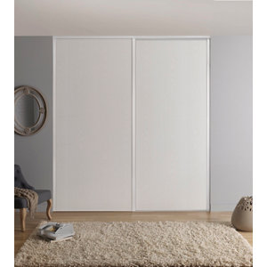 Porte de placard coulissante décor blanc "Valla" H. 247,5 x L. 77,2 cm