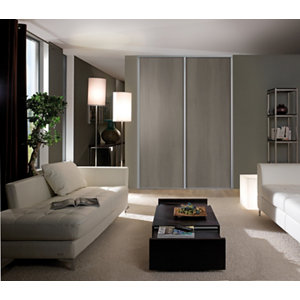 Porte de placard coulissante décor chêne grisé "Valla" H. 247,5 x L. 92,2 cm - Cooke and Lewis