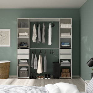 Kit dressing blanc double colonnes - H. 200 x L. 180 x P. 40 cm