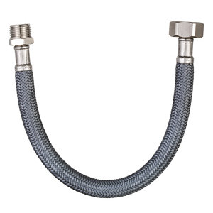  Flexible d'alimentation en eau 30 cm - Mâle/Femelle Filetage entrée 12x17 - Filetage sortie 15x21
