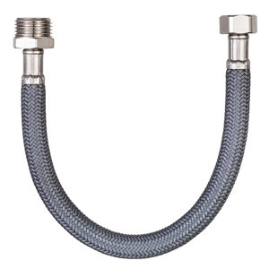 Flexible d'alimentation en eau 30 cm - Mâle/Femelle Filetage entrée 15x21 - Filetage sortie 12x17