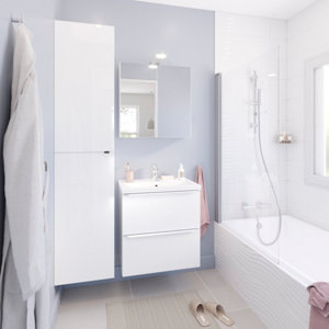 Plan vasque céramique blanc L.60,4 x H.12,4 x P.36,3cm Napold