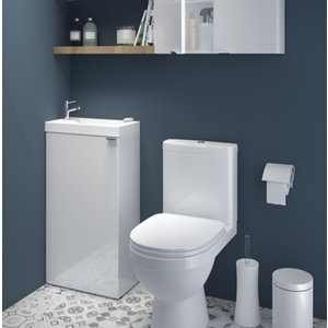 Lave main à poser blanc Idalie - L. 44 x H. 79 x P. 23 cm