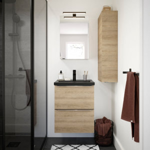 Armoire salle de bains effet chêne "Idalie" L. 20 x H. 90 x P. 36 cm