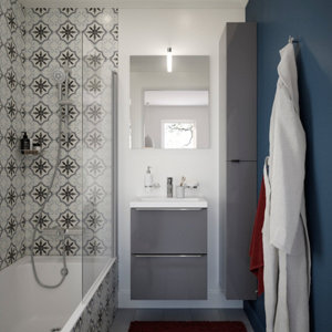 Miroir + luminaire Aruna H. 70 x L. 60 cm