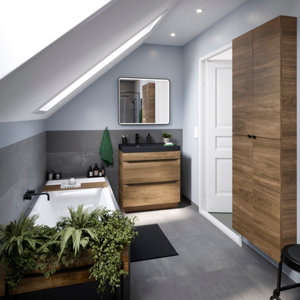 Plan vasque résine noir "Miria" L. 80 cm