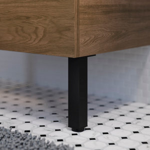 Lot de 2 pieds en métal noir "Solal"