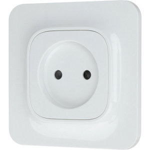 Prise sans terre complet  blanc brillant "Mauka"