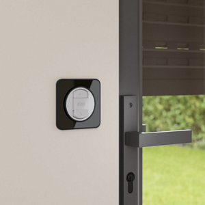 Plaque 1 poste verre noir "Zephyr"