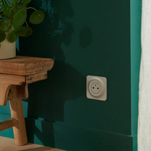 Plaque 1 poste gris "Zephyr'