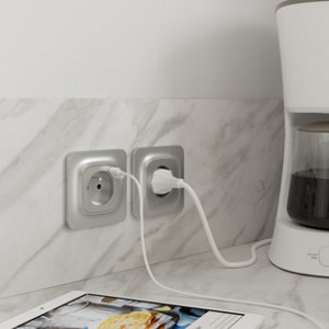 Prise 2P+T chargeur Usb A gris "Mauka"