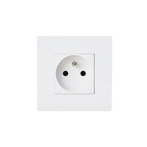 Prise blanche 2P + Terre complète à encastrer