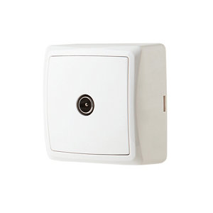 Prise TV en saillie blanche "Barran"