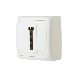 Prise téléphone en saillie blanche "Barran"