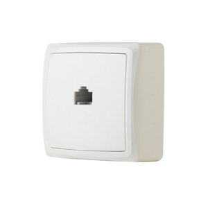 Prise Ethernet RJ45 en saillie blanche "Barran"