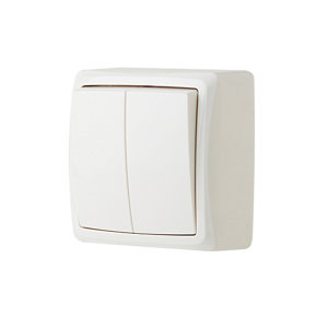 Double va et vient en saillie blanc "Barran"