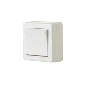 Interrupteur va et vient blanc en saillie