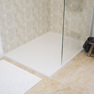Receveur de douche extra-plat résine rectangulaire 90x120cm blanc brillant "IONAS"