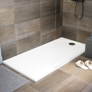 Receveur de douche extra-plat résine rectangulaire 80x160cm  blanc "CALICIA"