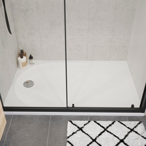 Receveur de douche extra-plat résine rectangulaire 80x120cm  blanc "CALICIA"