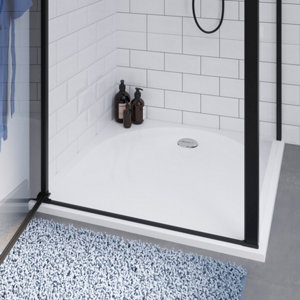 Receveur de douche extra-plat résine carré 90x90cm blanc  "CALICIA"
