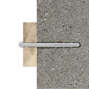 Fixation d'encadrement nylon/acier 10x140mm - 6PCS, idéal pour blocs et béton