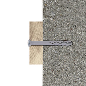 Cheville longue à frapper  5x30mm en nylon et acier - 20pcs pour béton et brique