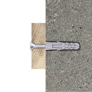 Vis et chevilles universelles, tête fraisée double empreinte en nylon et acier 8x40mm pour brique et béton - 25pcs