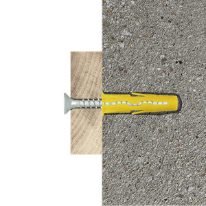 Cheville multi 5MM + vis 60PCS  - Polypropylène, 24mm, idéal multi-matériaux