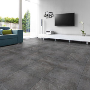 Carrelage de sol intérieur "Tangor" gris anthracite - l. 42,3 x L. 42,3 cm