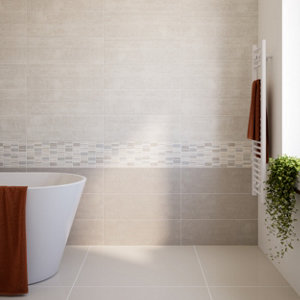 Décor mural "Sabio" crème - l. 20 x L. 60 cm