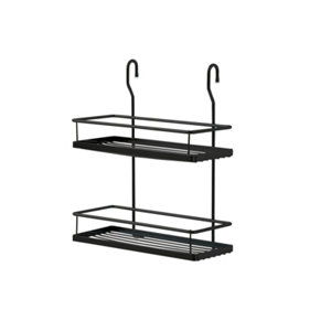 Tablette à suspendre 2 niveaux noir mat