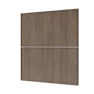 Façade 1 casserolier ou sur-hotte 80cm "Heline" noyer mat - l. 79.7 x h. 35.6cm