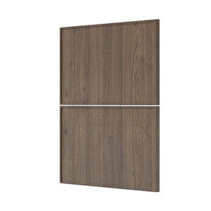 Façade 1 casserolier ou sur-hotte 60cm "Heline" noyer mat - l. 59.7 x h. 35.6cm