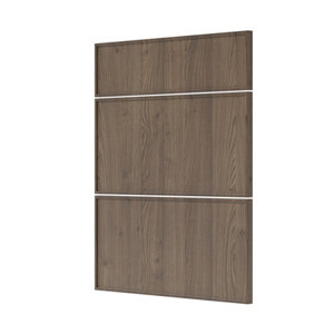 Façade 1 tiroir + 2 casseroliers 60cm "Heline" noyer mat - l. 59.7 x h. 71.5cm