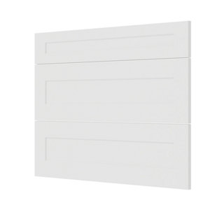 Façade 1 tiroir + 2 casseroliers 100cm "Florie" blanc mat - L. 99.7 x H. 71.5cm